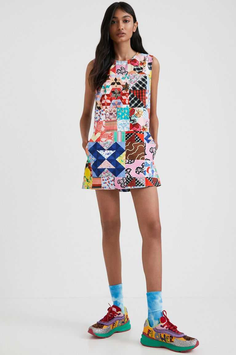 Desigual Johnson Hartig patchwork pinafore Tulum Kadın | 806375-EUF