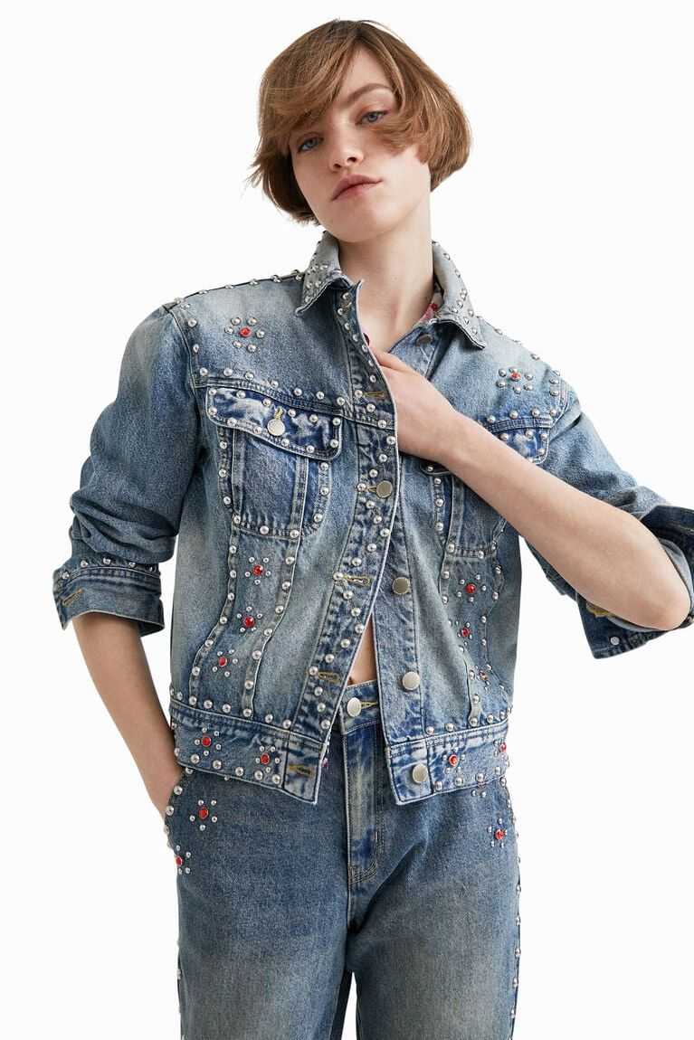 Desigual Johnson Hartig studded denim Ceket Kadın | 481530-HIA