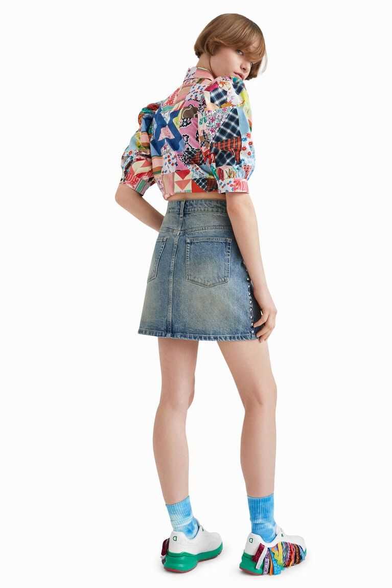 Desigual Johnson Hartig studded miniskirt Etek Kadın | 827340-MUG