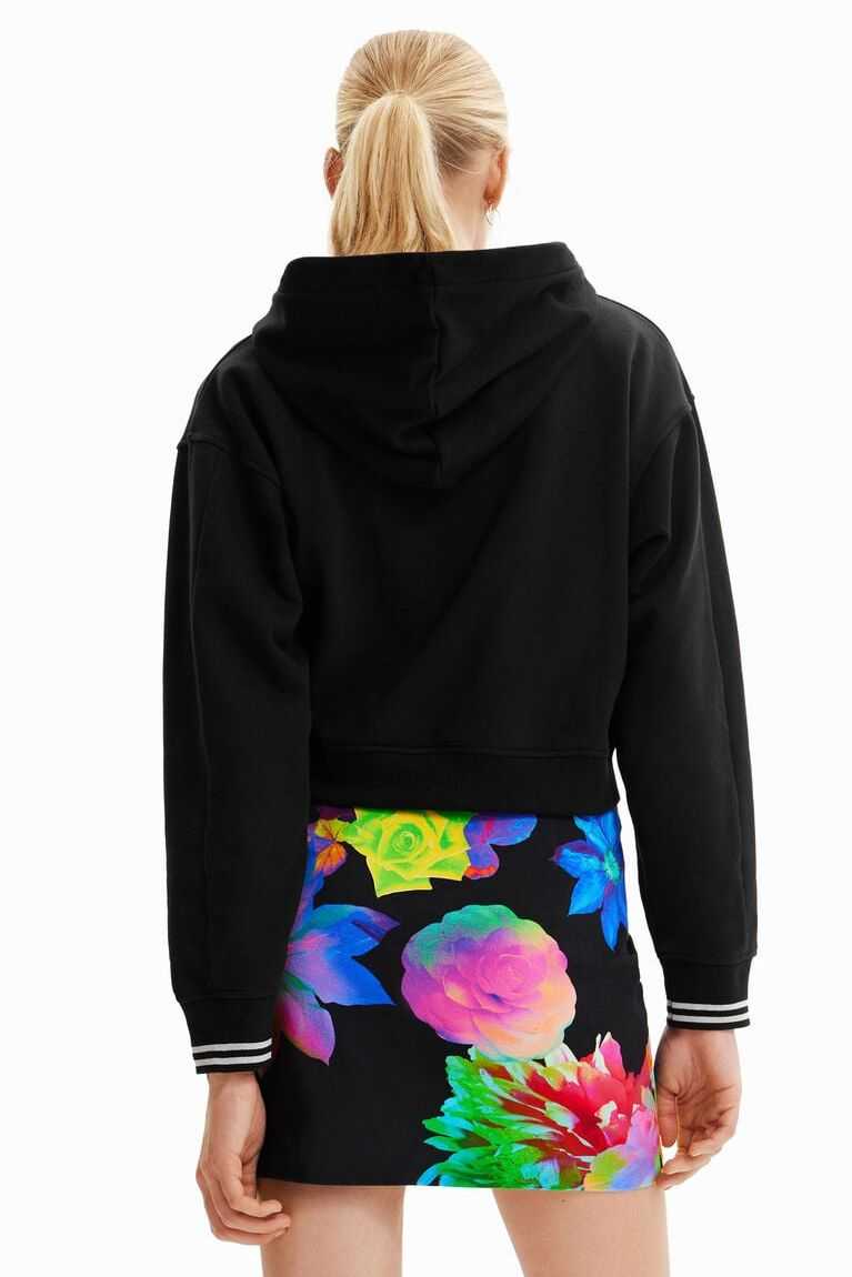 Desigual Kısa Change patch hoodie Kazak Kadın | 837652-JRC