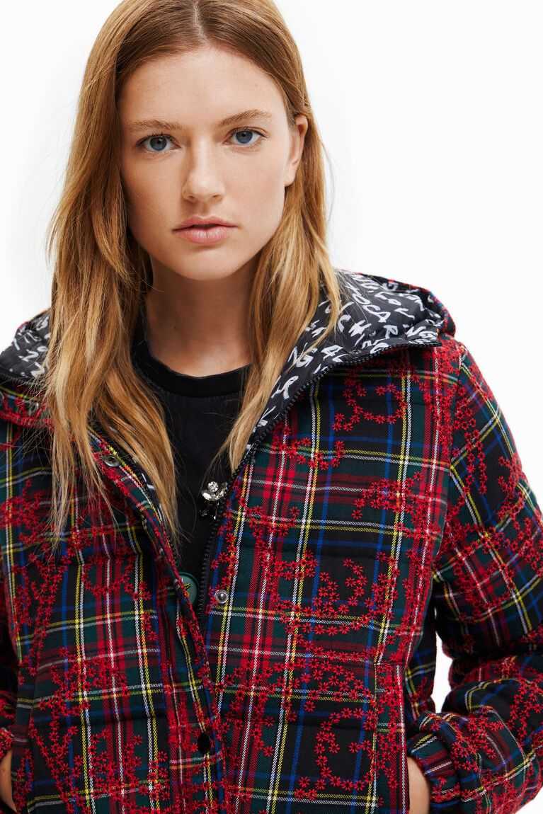 Desigual Kısa padded tartan Ceket Kadın | 347961-VSA