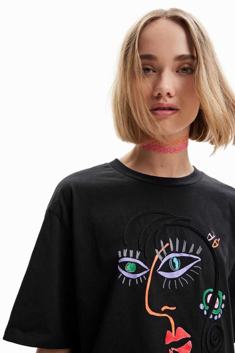 Desigual Kısa-sleeve face Tişört Kadın | 364572-QSH