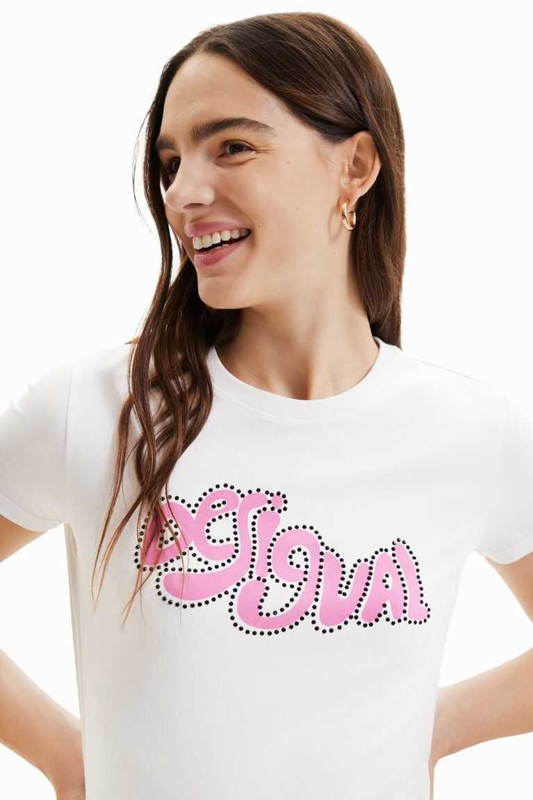 Desigual Kısa-sleeve rhinestone Tişört Kadın | 685734-NRF