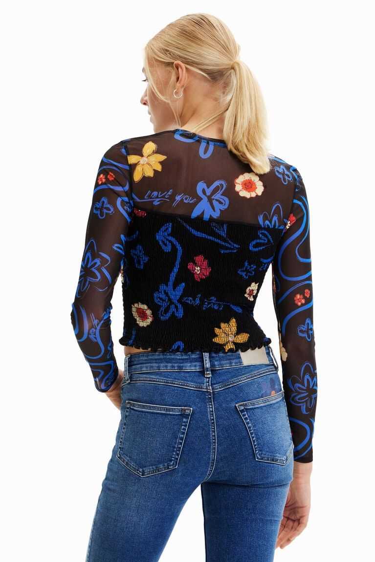 Desigual Kısa slim floral Tişört Kadın | 395047-SNZ