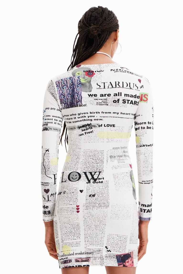 Desigual Kısa slim newspaper Elbise Kadın | 859731-SGL