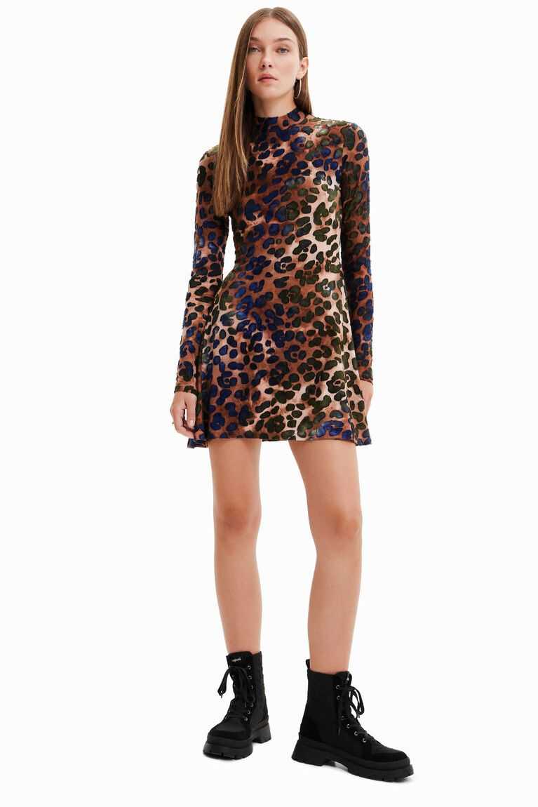 Desigual Kısa textured animal-print skater Tulum Kadın | 751029-AKY