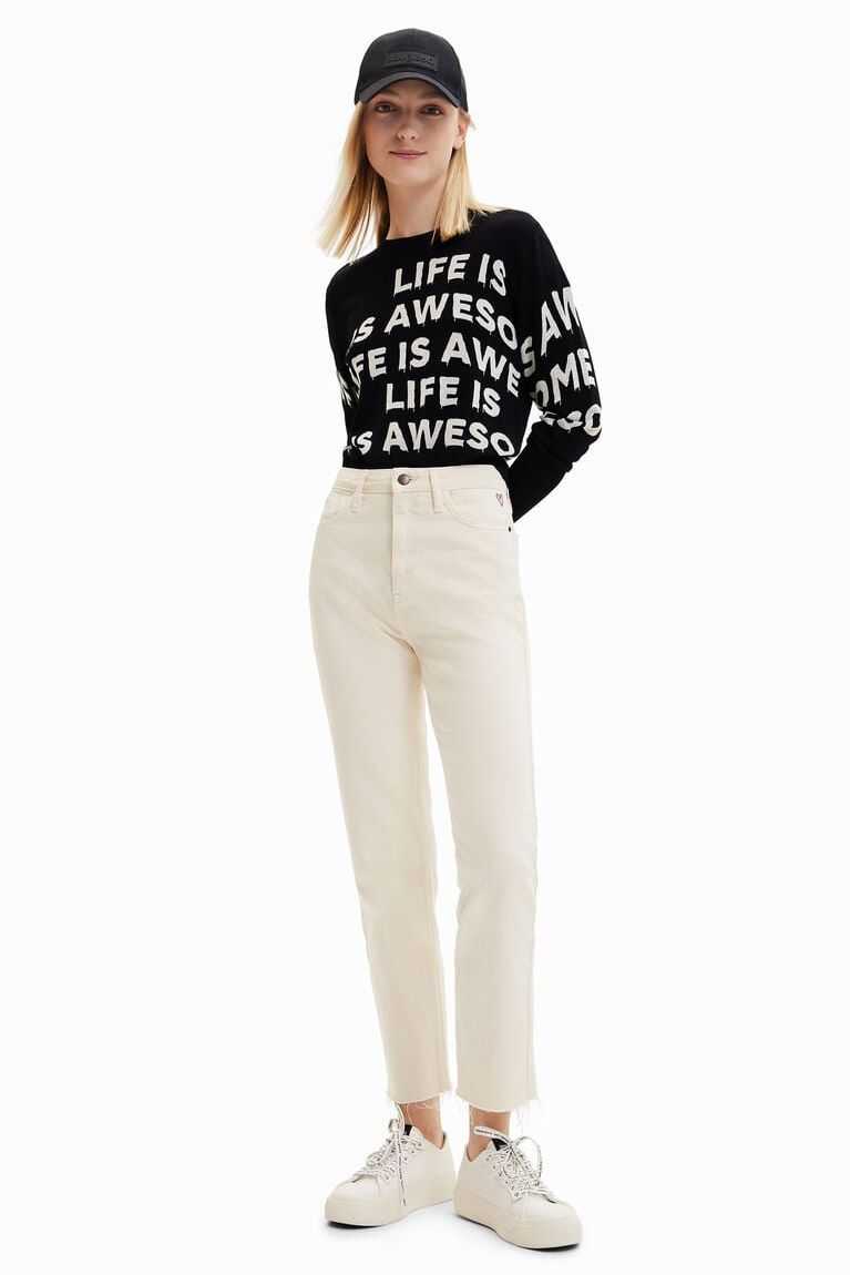 Desigual Life is awesome pullover Kazak Kadın | 385067-KWH