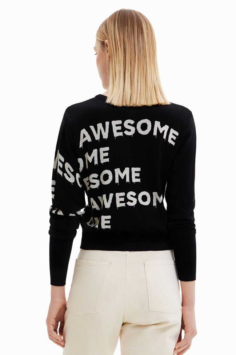 Desigual Life is awesome pullover Kazak Kadın | 385067-KWH