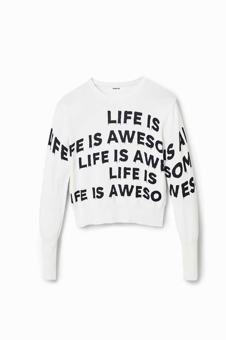 Desigual Life is awesome pullover Kazak Kadın | 489231-JRM