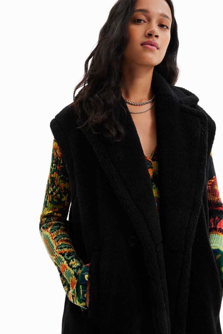 Desigual Long fleece gilet Ceket Kadın | 102567-PKA