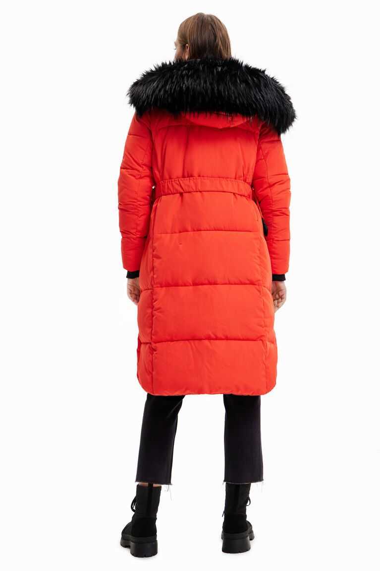 Desigual Long padded coat with belt Puffer Ceket Kadın | 569421-QLB