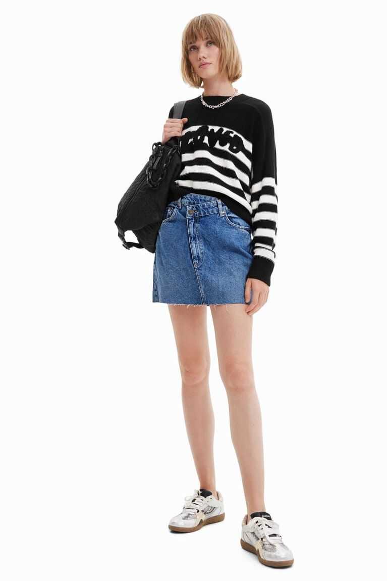 Desigual Loose-fit striped jumper Kazak Kadın | 048516-QPD