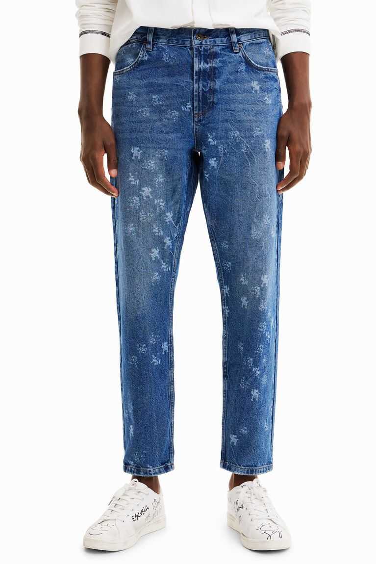 Desigual Loose laser print jeans Pantolon Erkek | 316487-FPO