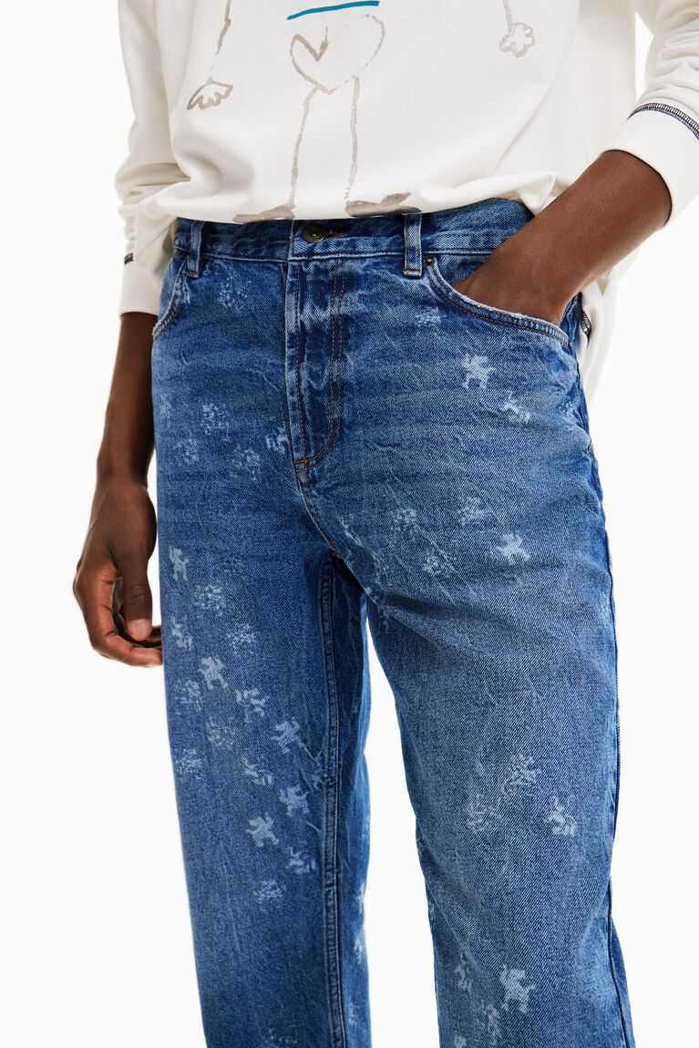 Desigual Loose laser print jeans Pantolon Erkek | 316487-FPO