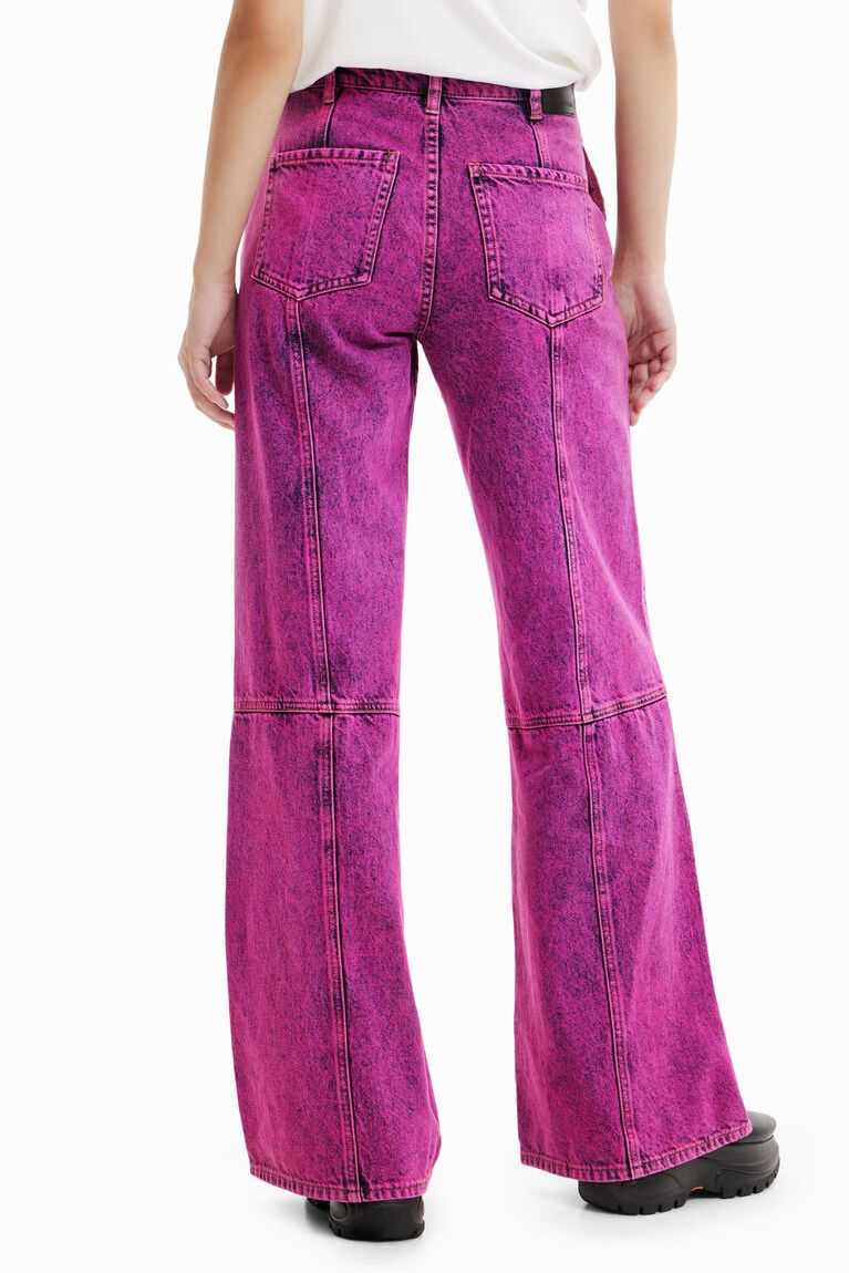 Desigual Maitrepierre wide-leg acid wash Kot Pantolon Kadın | 085347-VCN