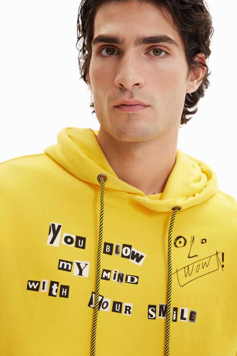 Desigual Message hoodie Tişörtü Erkek | 093857-KZE