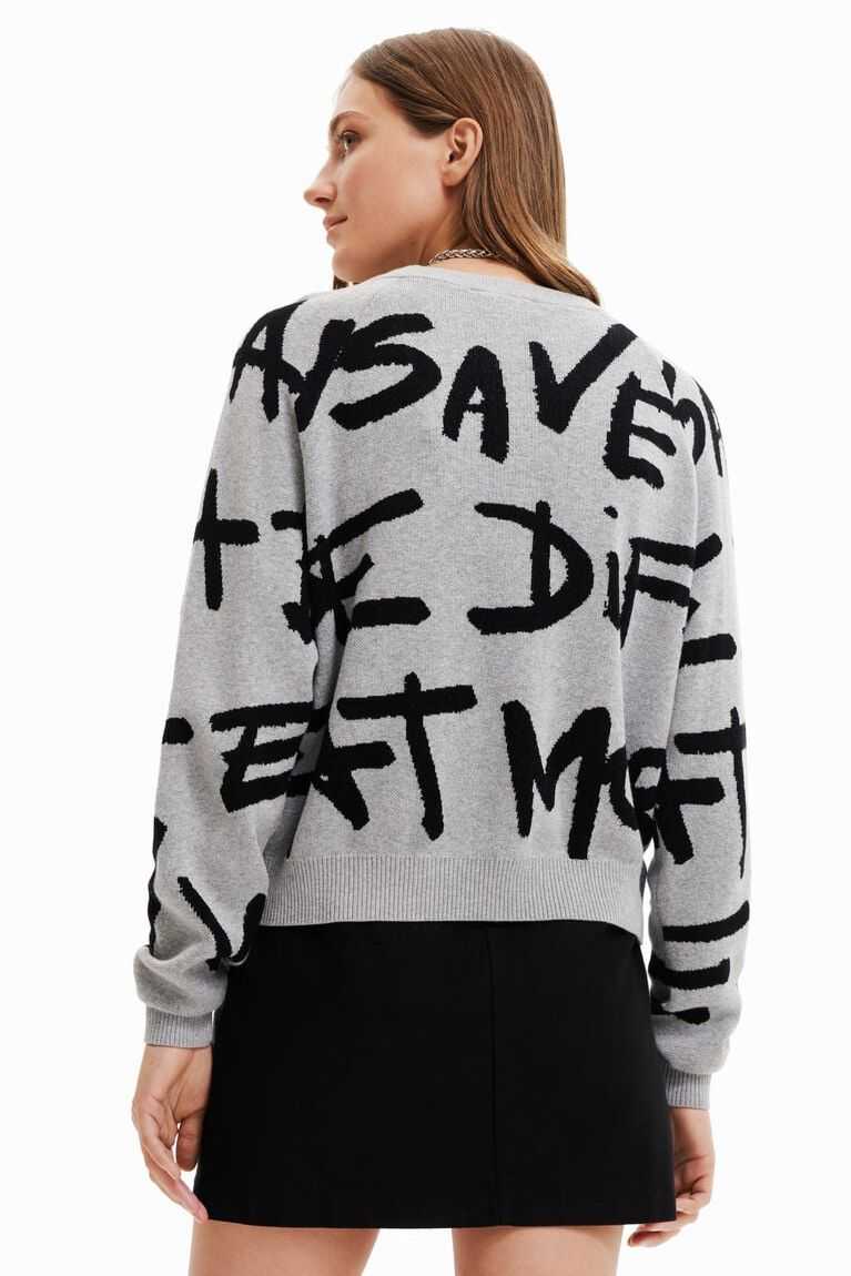 Desigual Messages pullover Kazak Kadın | 074618-CQE