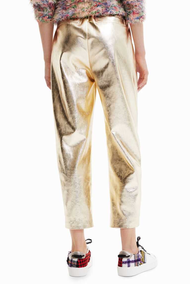 Desigual Metallic-effect slouchy trousers Tayt Kadın | 493612-BRX