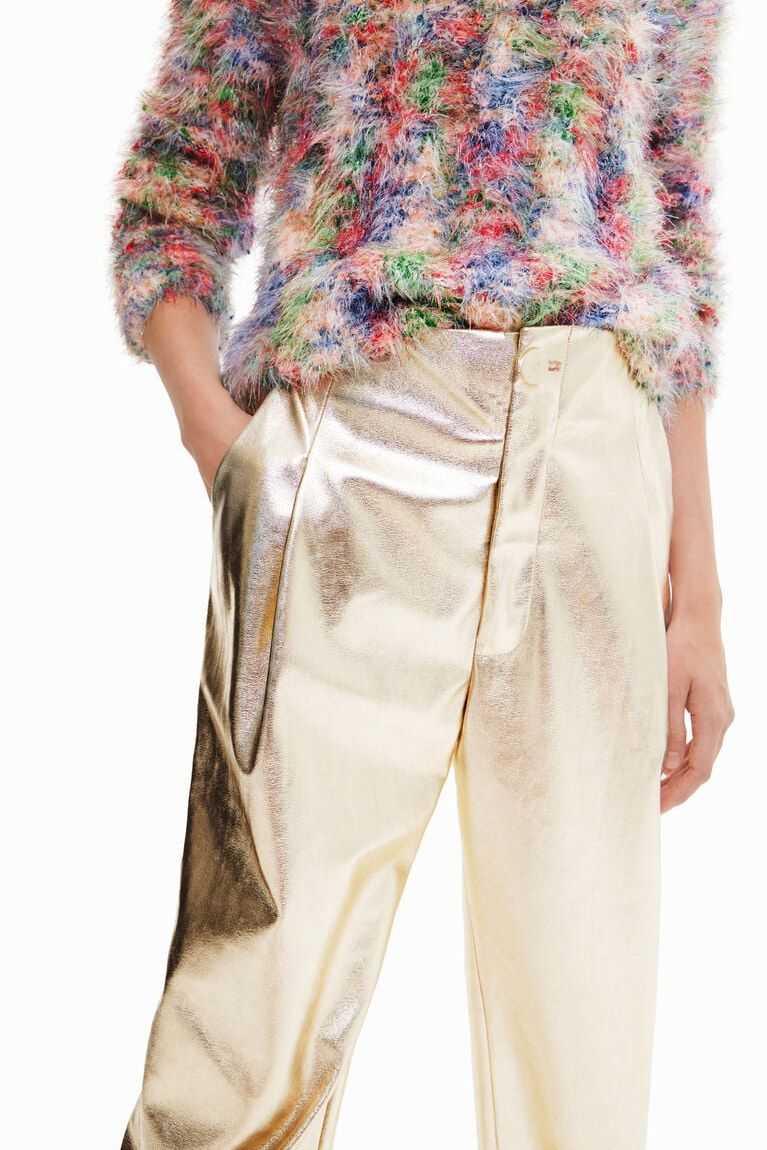 Desigual Metallic-effect slouchy trousers Tayt Kadın | 493612-BRX