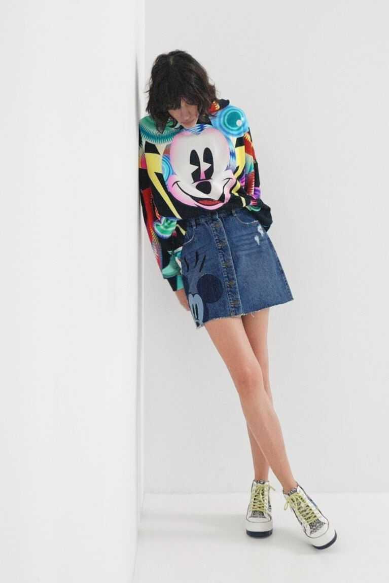 Desigual Mickey Mouse patchwork miniskirt Etek Kadın | 628194-BVY