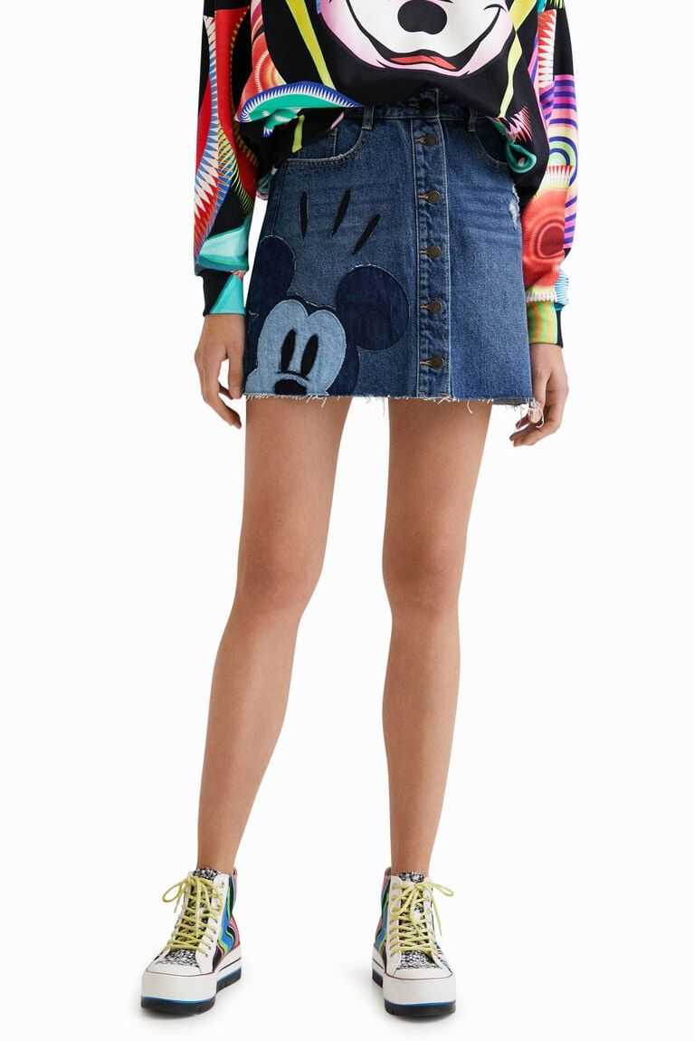 Desigual Mickey Mouse patchwork miniskirt Etek Kadın | 628194-BVY