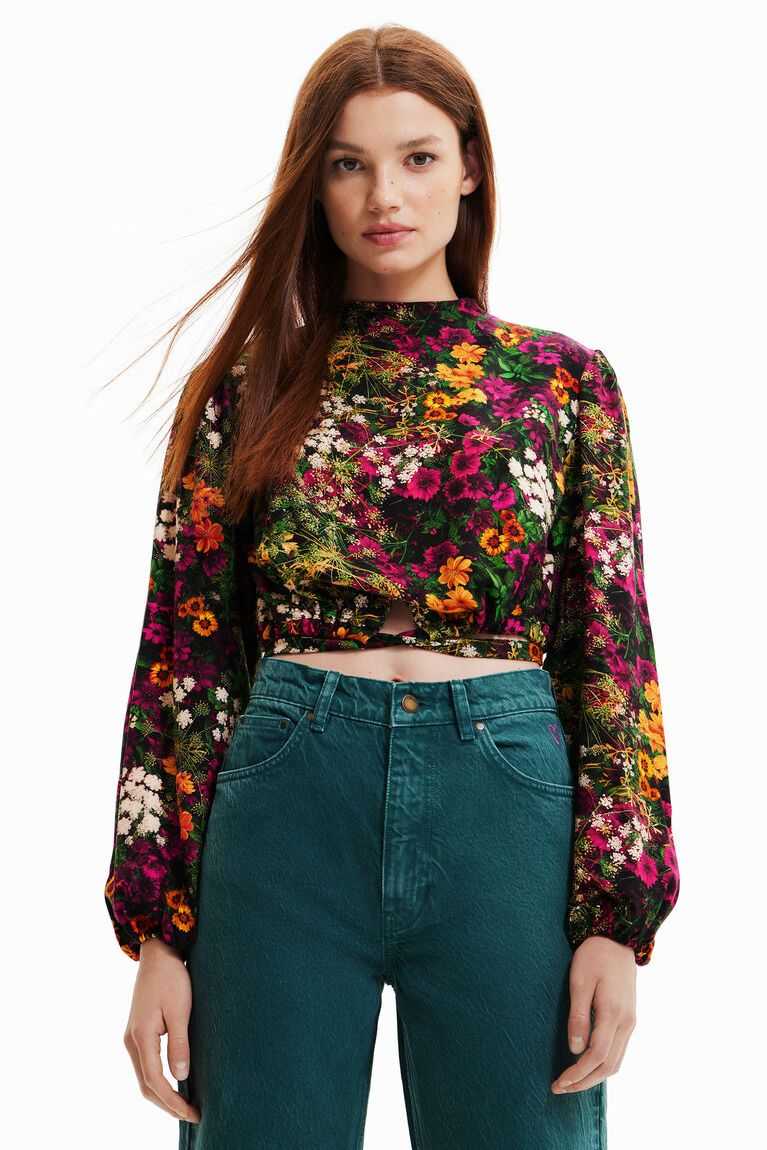 Desigual Multi-position cropped floral blouse Üstler Kadın | 016248-TBV