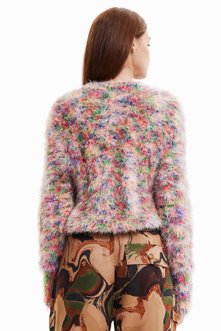 Desigual Multicoloured fur-effect jumper Kazak Kadın | 264158-IGY