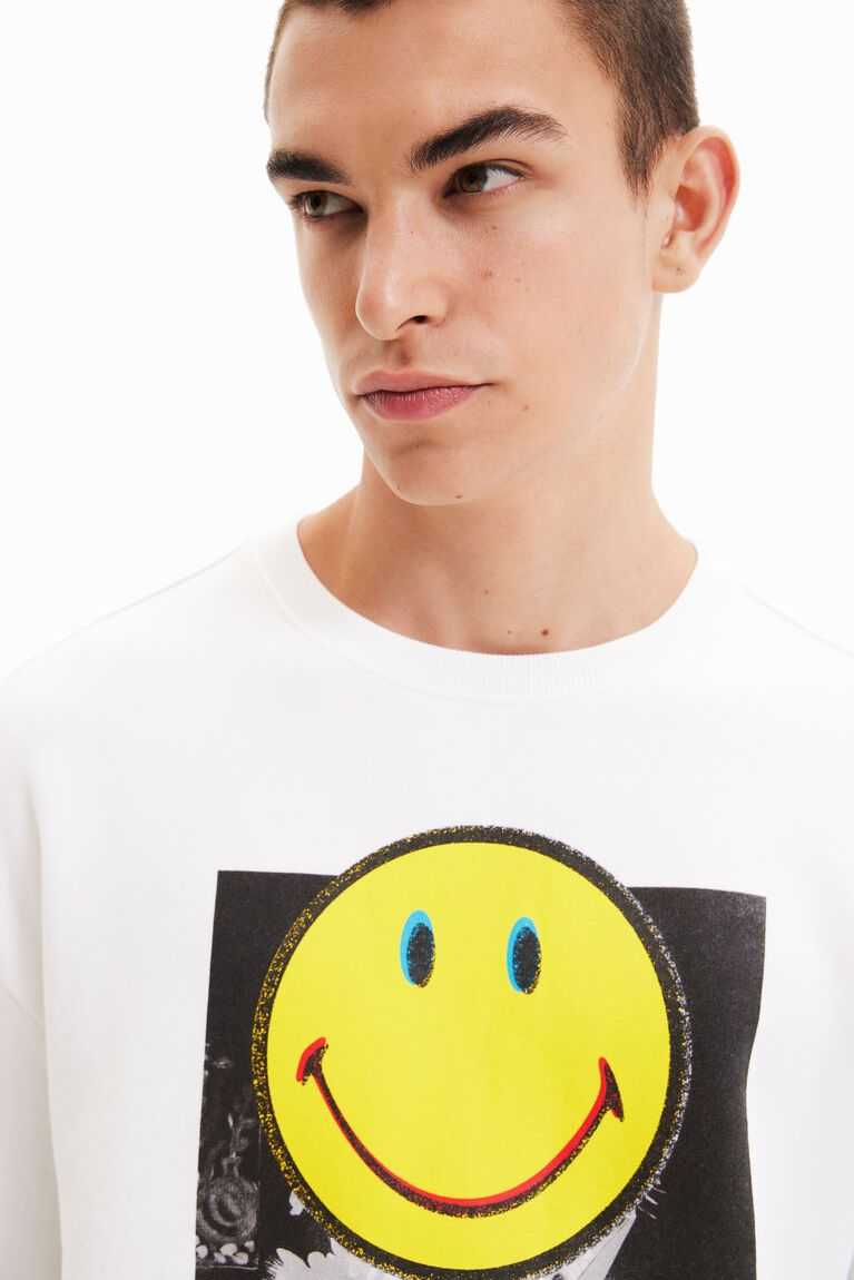 Desigual Oversize Smiley Tişörtü Erkek | 140382-DHQ