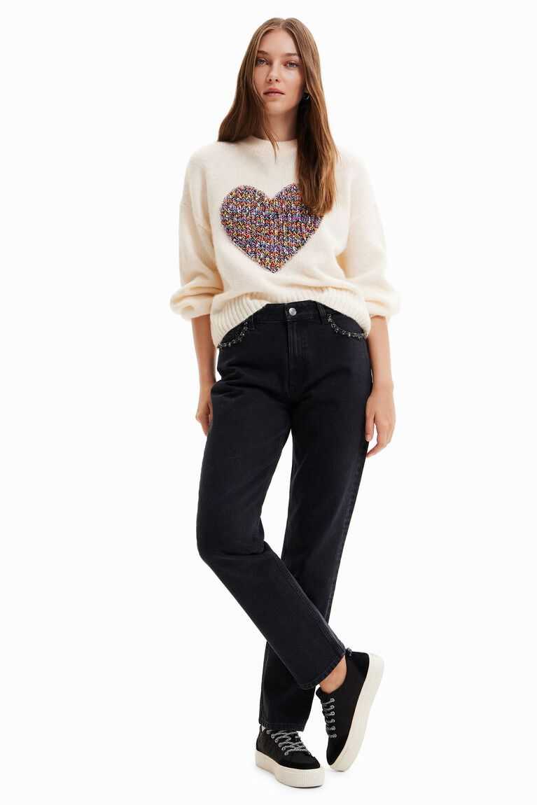 Desigual Oversize heart pullover Kazak Kadın | 213580-WKH