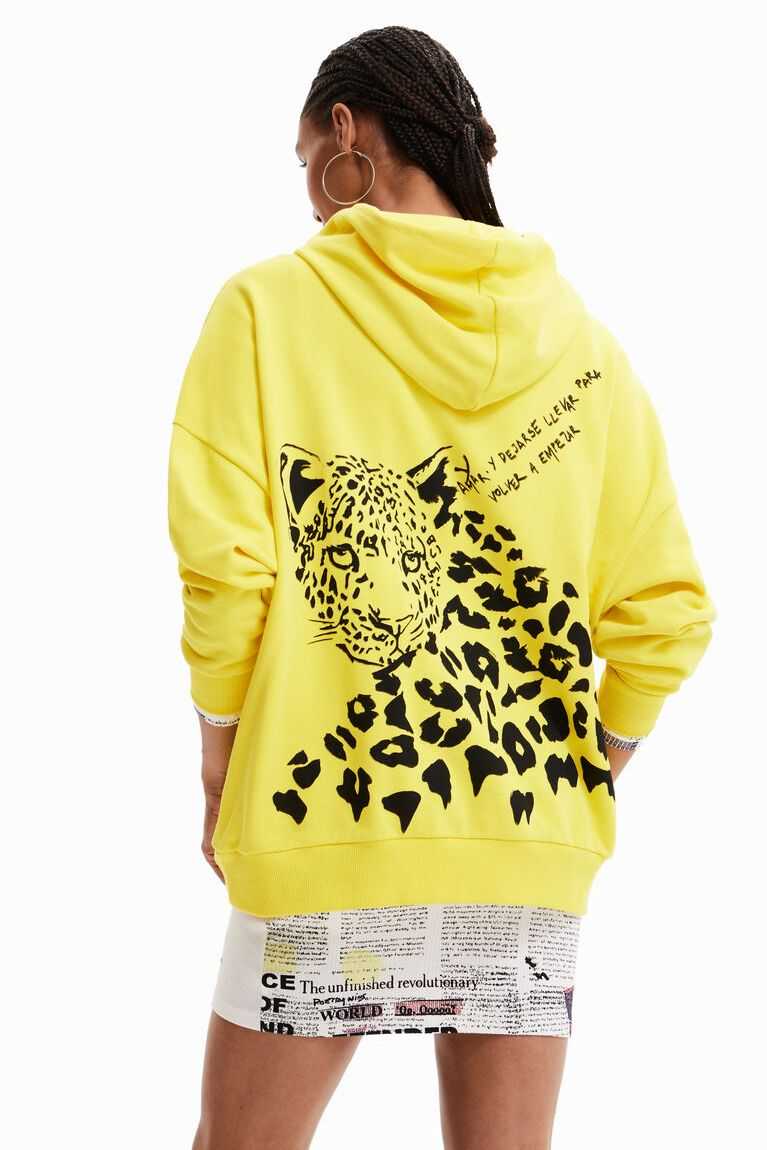 Desigual Oversize leopard print sweatshirt Kazak Kadın | 519360-HQC