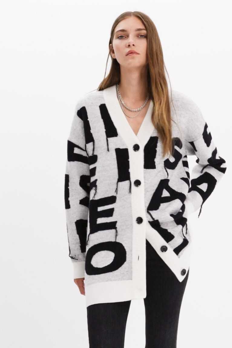 Desigual Oversize message cardigan Kazak Kadın | 497365-RYA