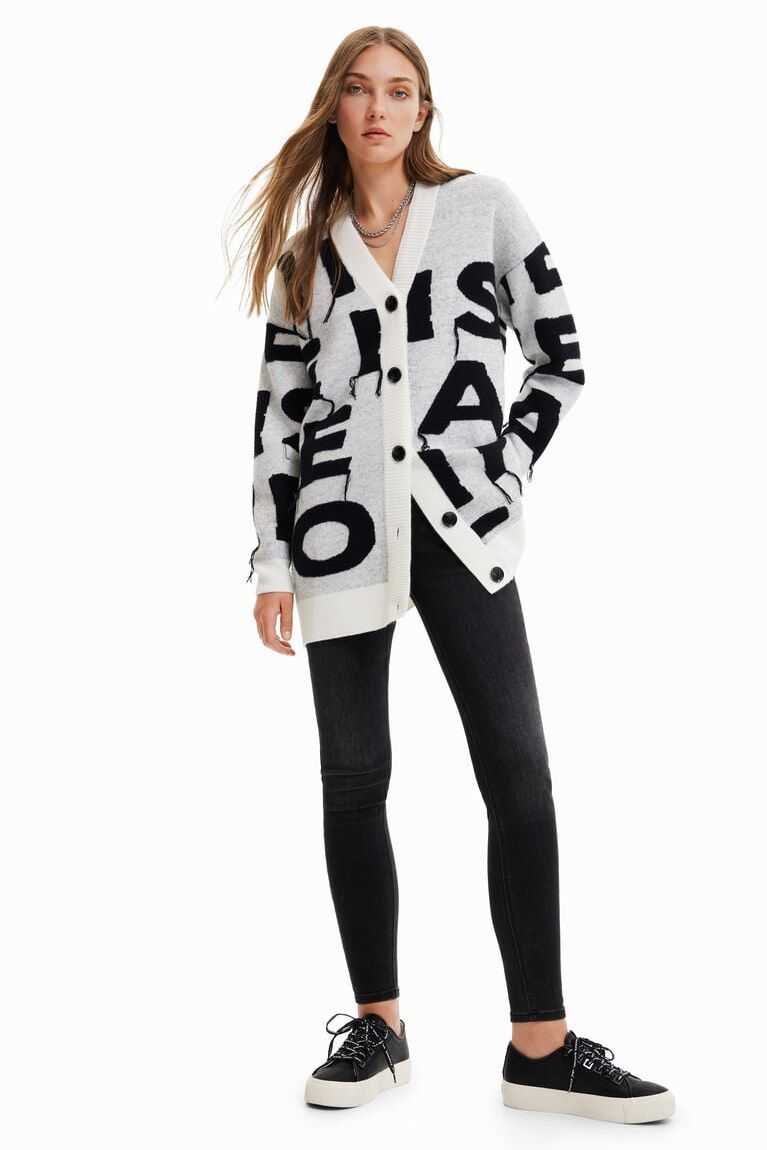 Desigual Oversize message cardigan Kazak Kadın | 497365-RYA