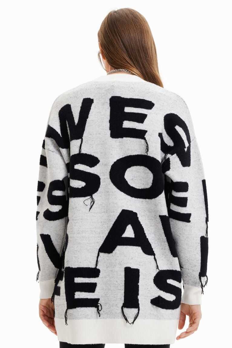 Desigual Oversize message cardigan Kazak Kadın | 497365-RYA