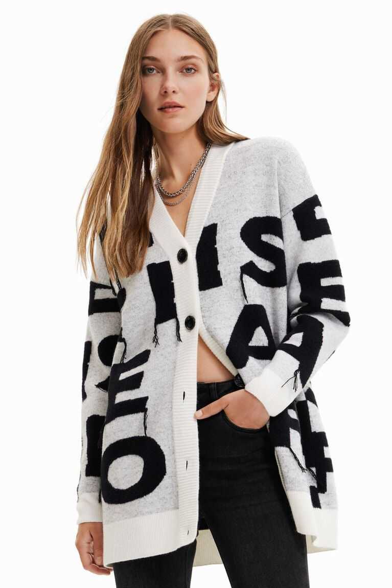 Desigual Oversize message cardigan Kazak Kadın | 497365-RYA