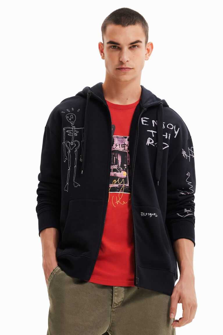 Desigual Oversize zip-up hoodie Tişörtü Erkek | 327048-DBJ