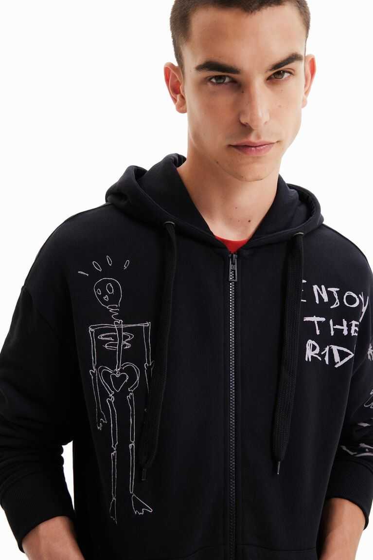 Desigual Oversize zip-up hoodie Tişörtü Erkek | 327048-DBJ