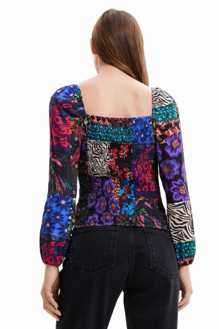 Desigual Patchwork corset blouse Üstler Kadın | 512973-ZQN