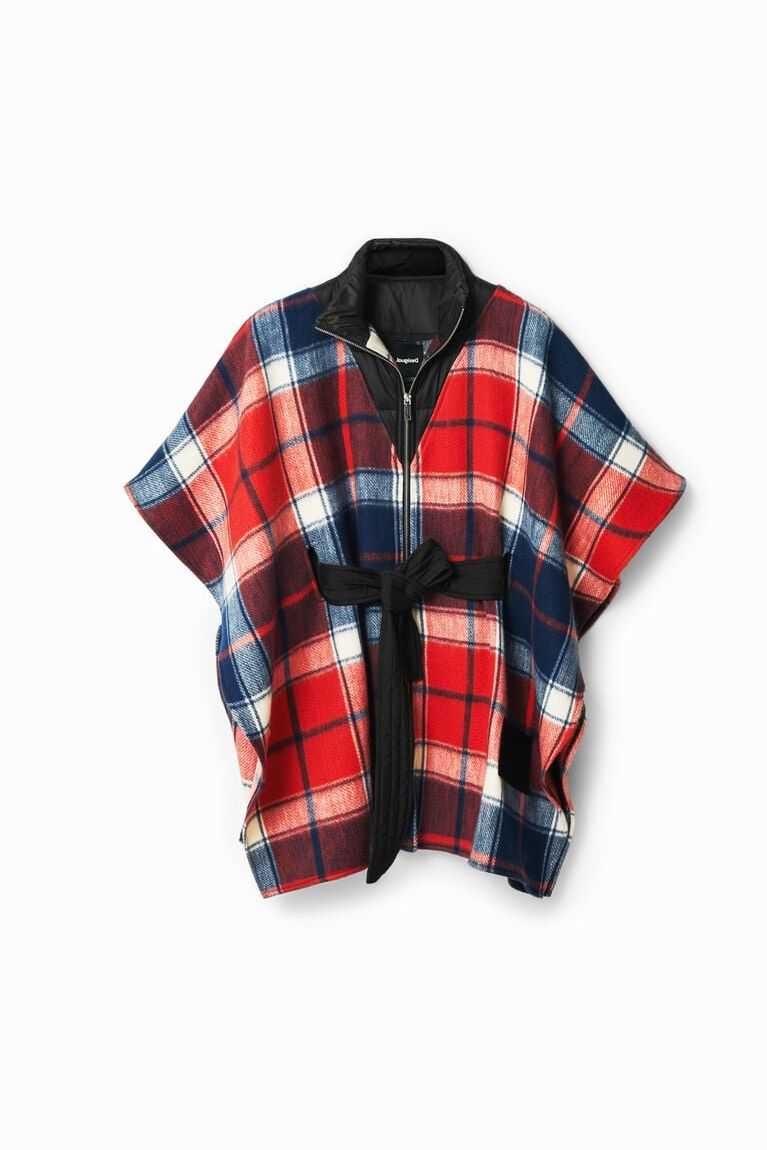 Desigual Patchwork plaid poncho Ceket Kadın | 346152-RDN