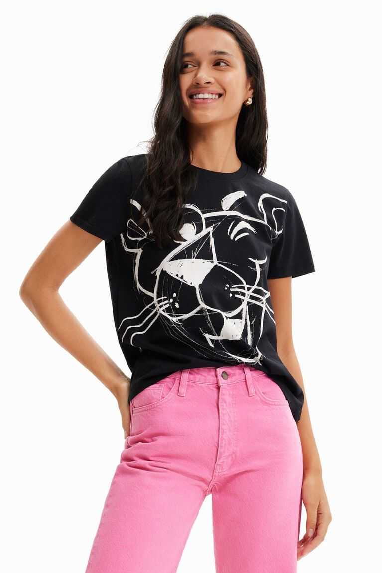 Desigual Pink Panther contrast Tişört Kadın | 803219-HMK