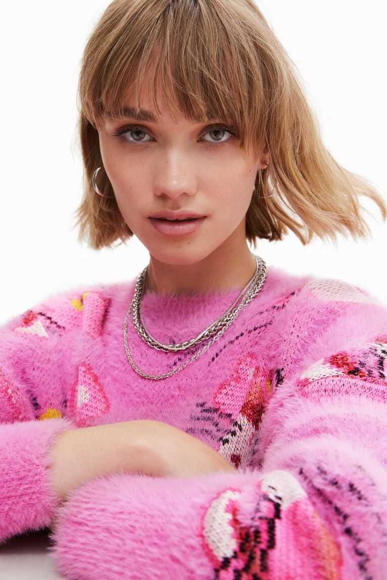 Desigual Pink Panther jumper Kazak Kadın | 795413-QAD