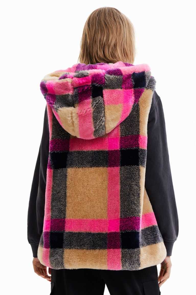 Desigual Plaid fur-effect gilet Ceket Kadın | 214659-WNO