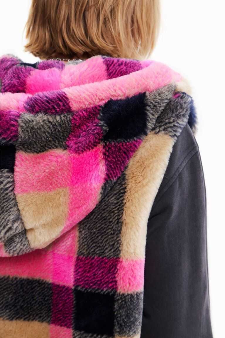 Desigual Plaid fur-effect gilet Ceket Kadın | 214659-WNO