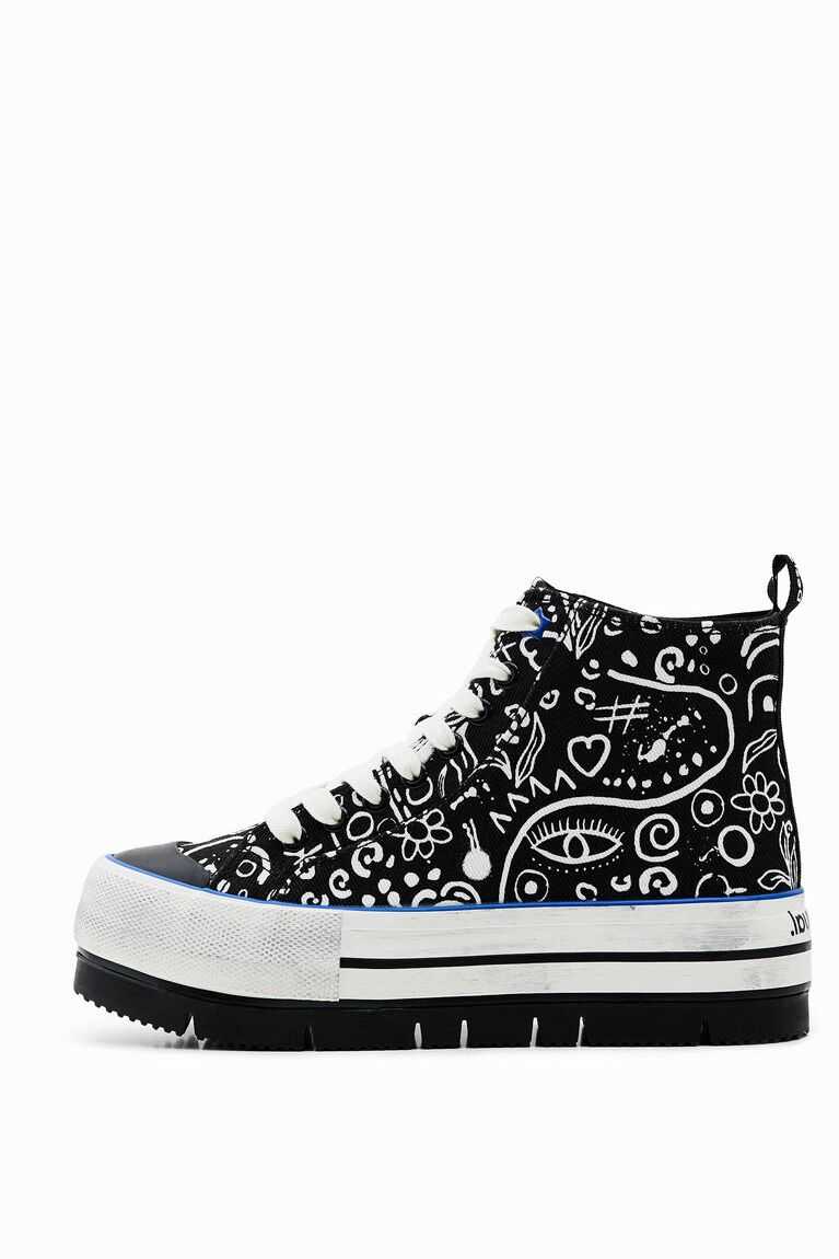 Desigual Platform high-top with illustrations Spor Ayakkabı Kadın | 890342-SRZ