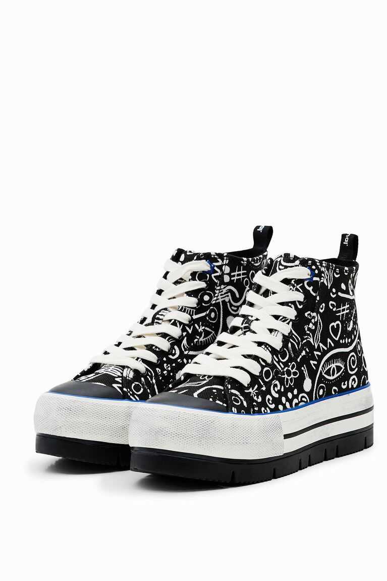 Desigual Platform high-top with illustrations Spor Ayakkabı Kadın | 890342-SRZ