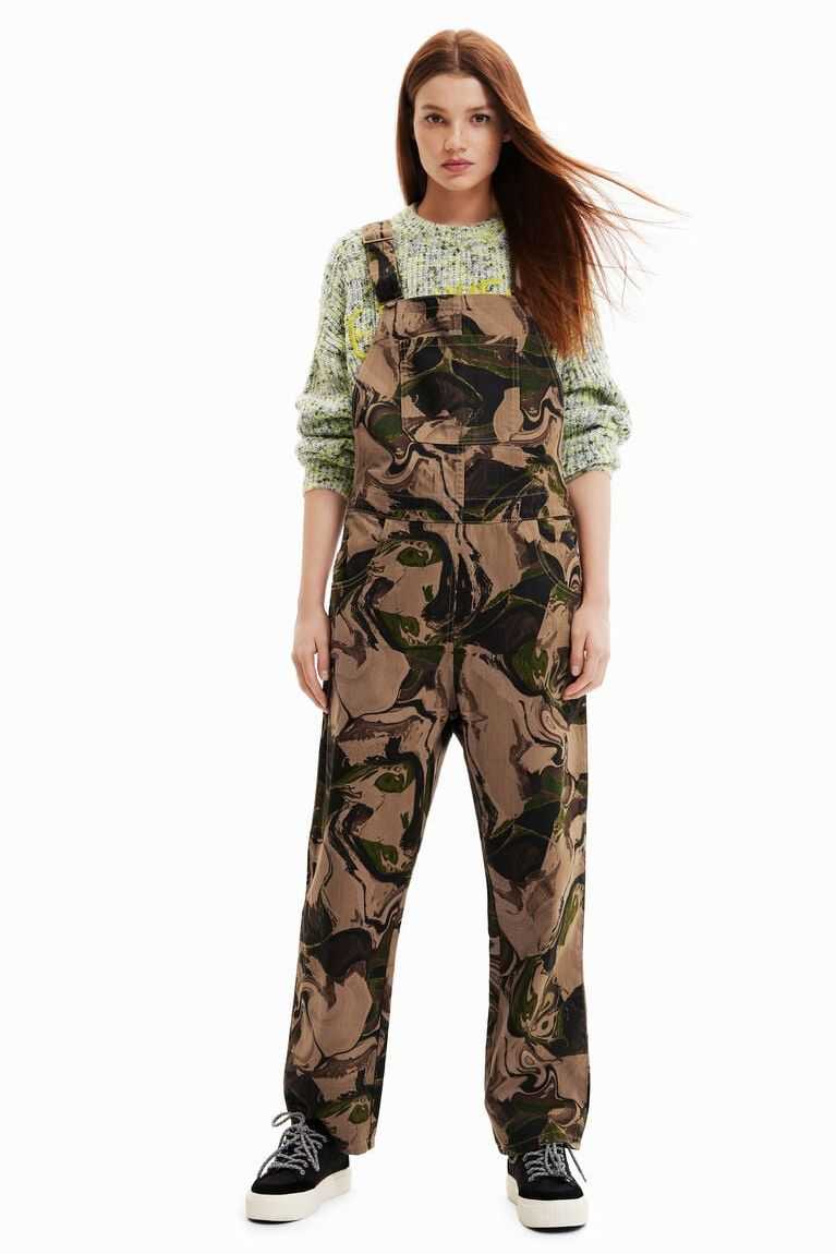 Desigual Psychedelic camouflage dungarees Tayt Kadın | 732861-OBM