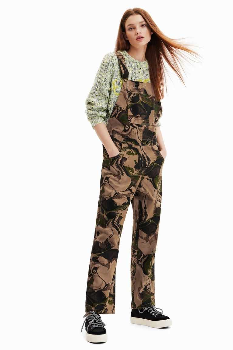 Desigual Psychedelic camouflage dungarees Tayt Kadın | 732861-OBM