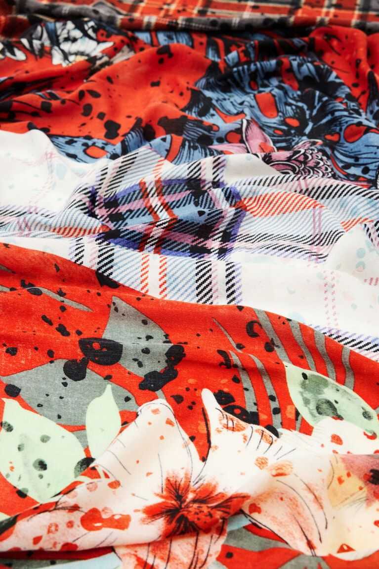 Desigual Rectangular patchwork foulard Fular Kadın | 079354-ATY