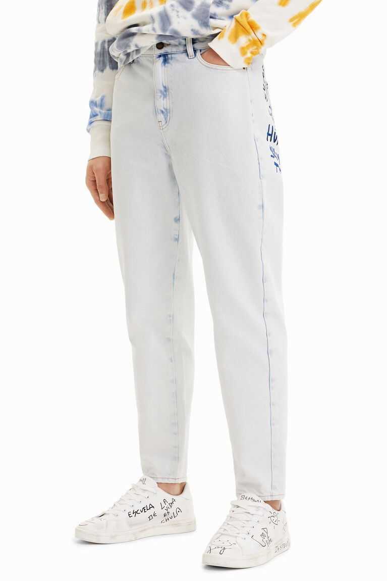 Desigual Relaxed jeans with print Pantolon Erkek | 532846-WFU