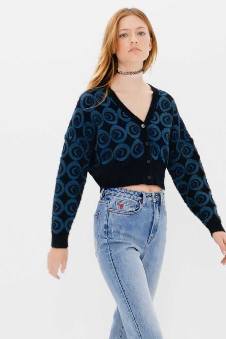 Desigual Retro geometric buttons cardigan Kazak Kadın | 493158-SDR