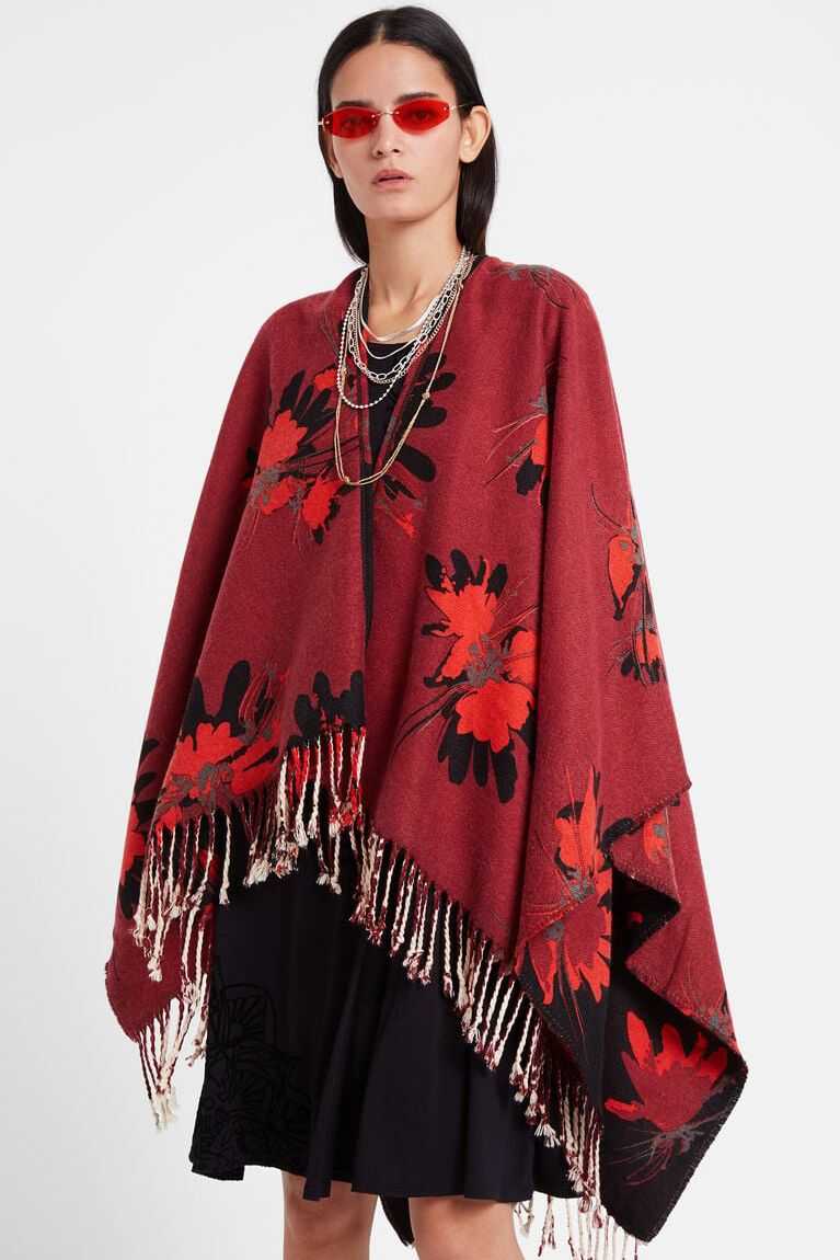 Desigual Reversible floral poncho Fular Kadın | 538421-XVO